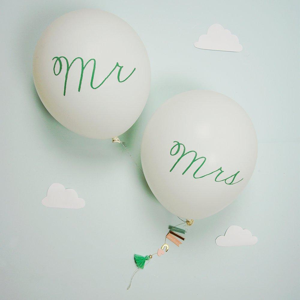 Wedding Mr & Mrs Balloon Card