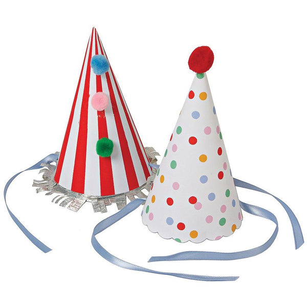 Spots & Stripes Party Hats (set of 8)