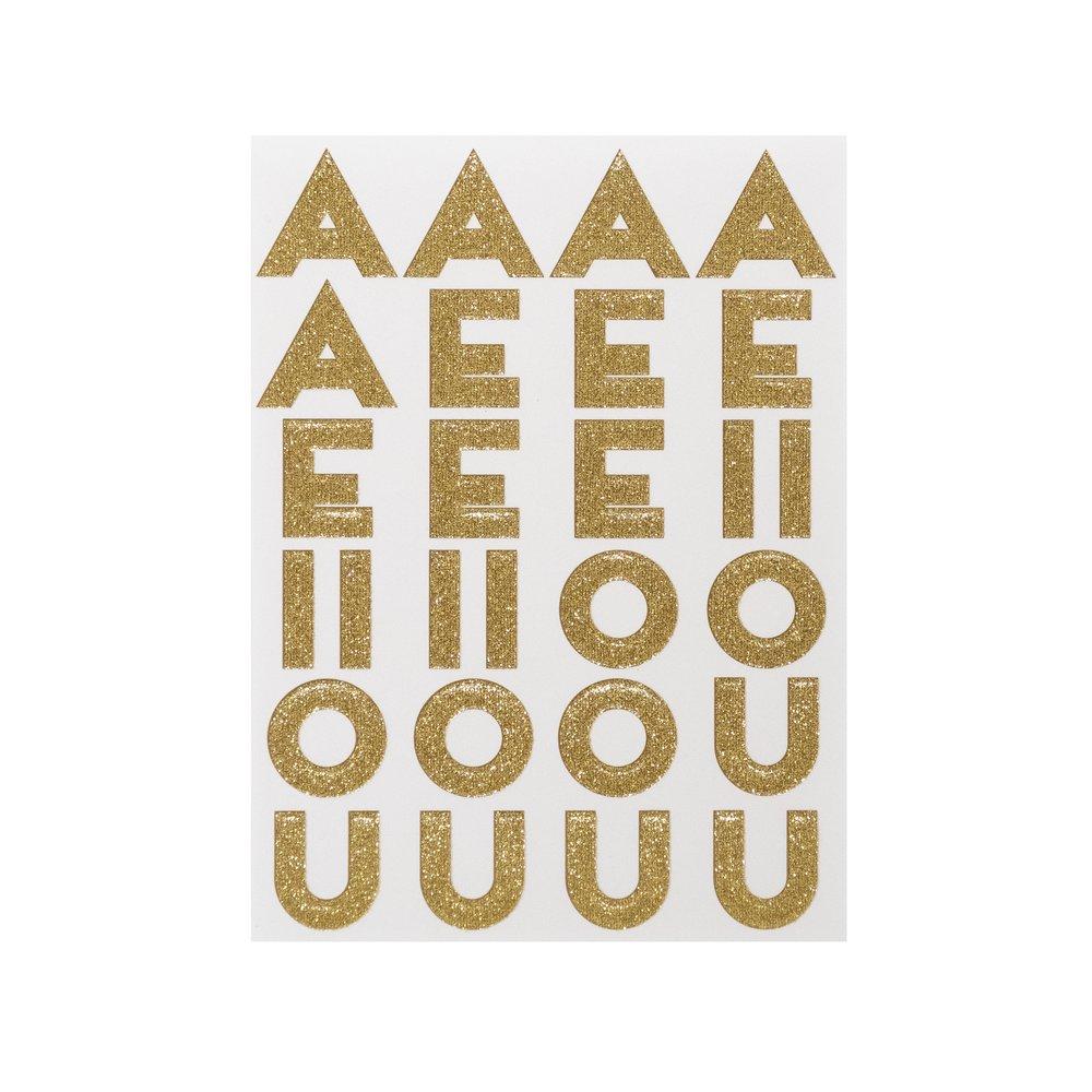 Gold Glitter Alphabet Sticker Sheets (set of 10 sheets)