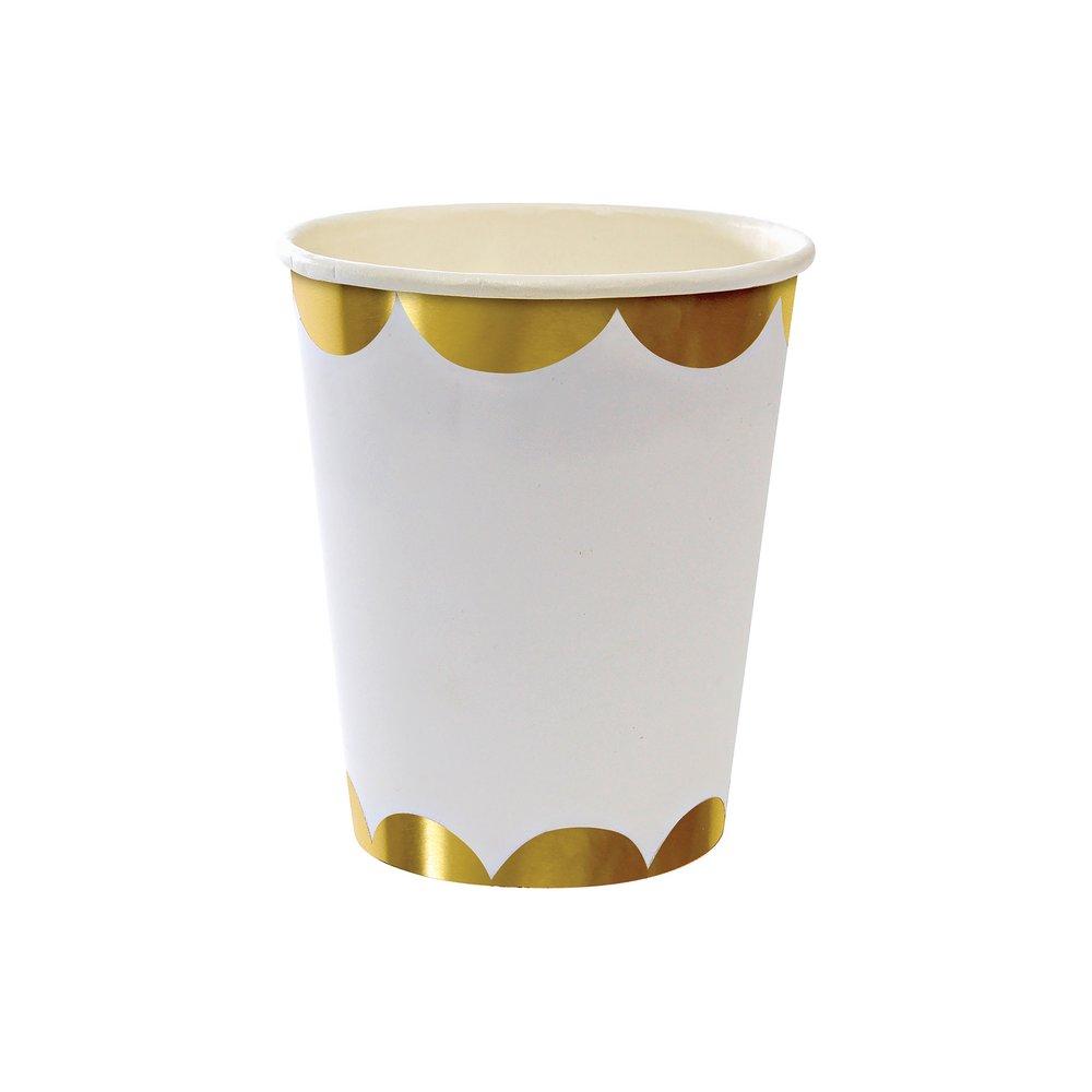 Gold Scallop Party Cups (set of 8)