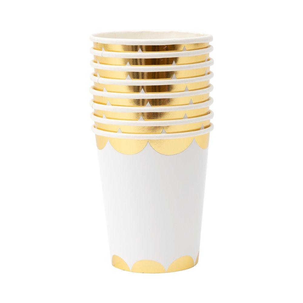 Gold Scallop Party Cups (set of 8)