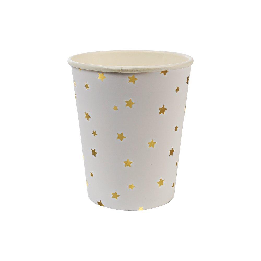 Gold Star Confetti Party Cups (set of 8)