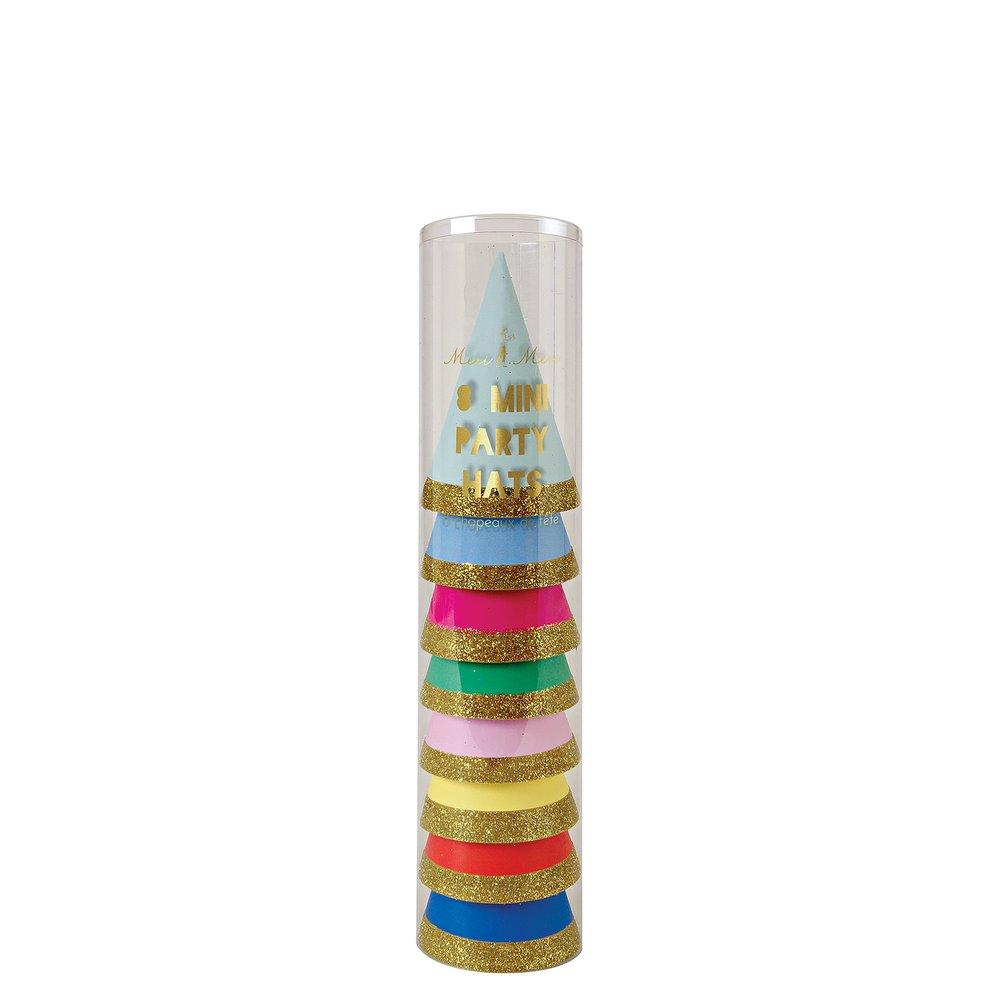 Multicolour Mini Party Hats (set of 8)