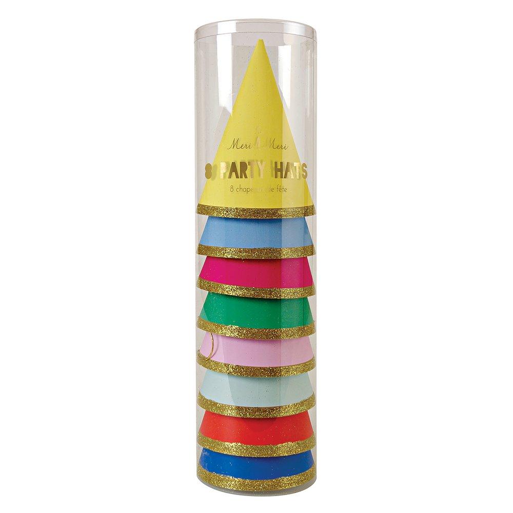 Multicolour Party Hats (set of 8)