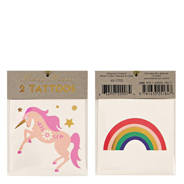 Unicorn & Rainbow Small Tattoos (set of 2 sheets)