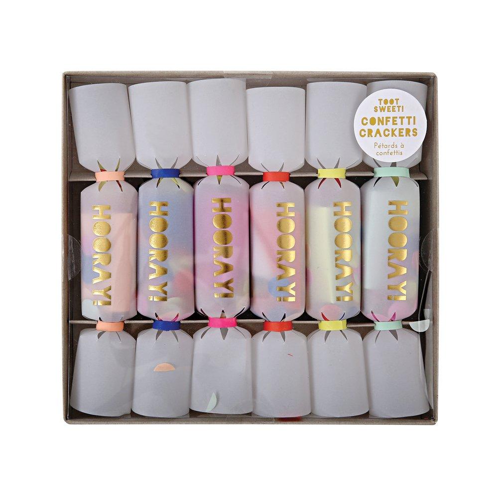 Hooray Confetti Small Crackers (set of 6)