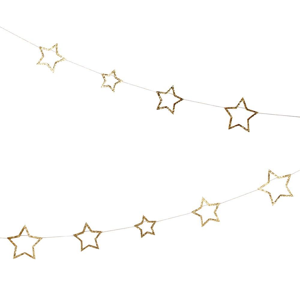 Gold Star Glitter Garland