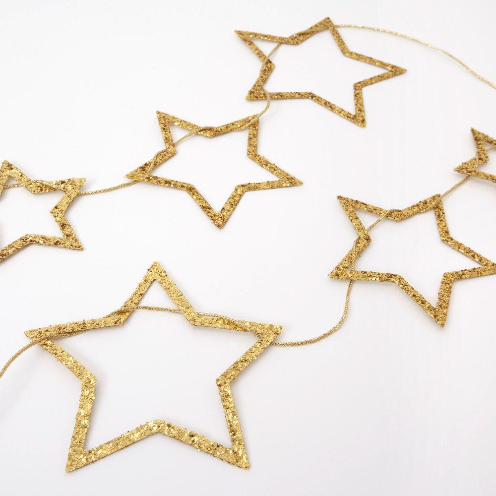 Gold Star Glitter Garland