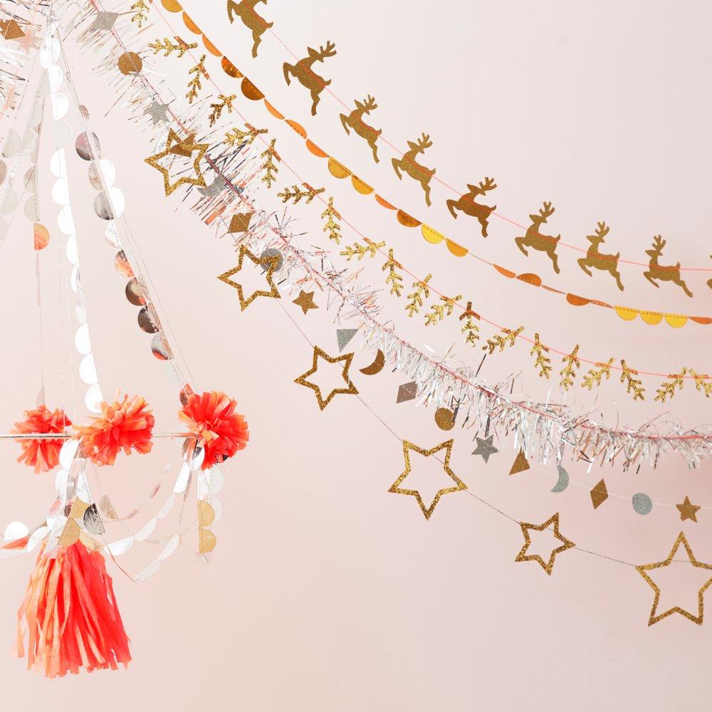 Gold Star Glitter Garland