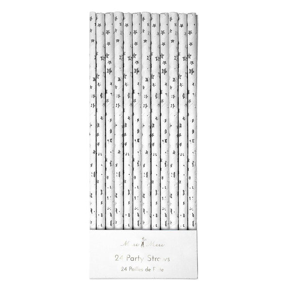Silver Star Party Straws