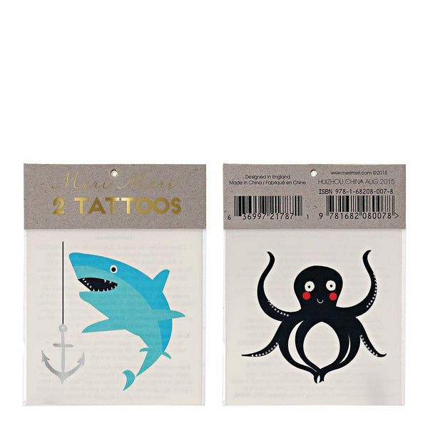 Sea Creatures Small Temporary Tattoos