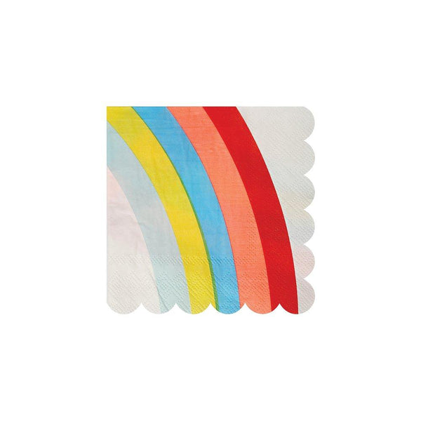 These wonderful bright napkins feature a rainbow design and have a stylish scalloped edge. 