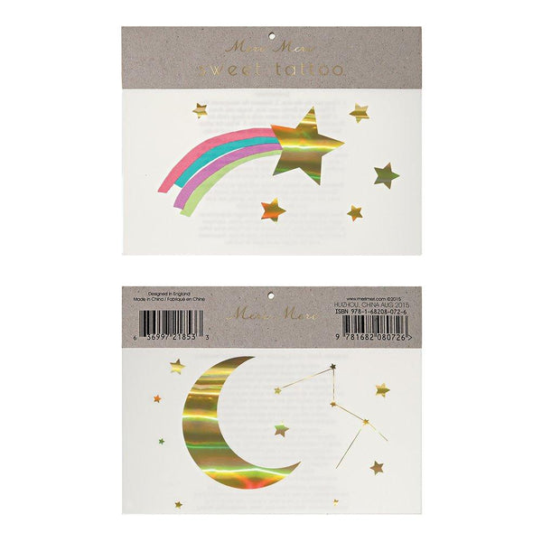 Rainbow Shooting Star Large Tattoos (set of 2 sheets)