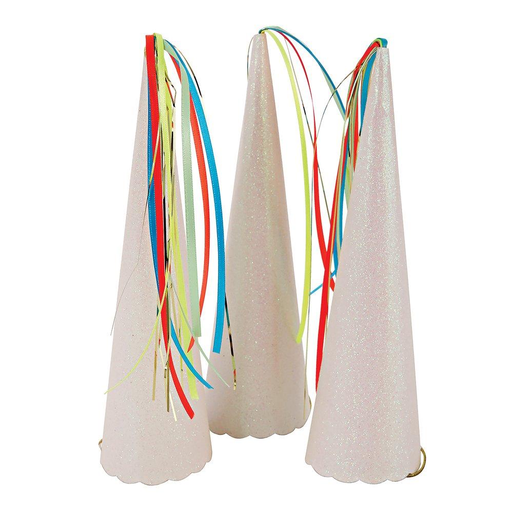 Make a unicorn birthday party special with these hats featuring ribbon tassels and crystal glitter detail. 