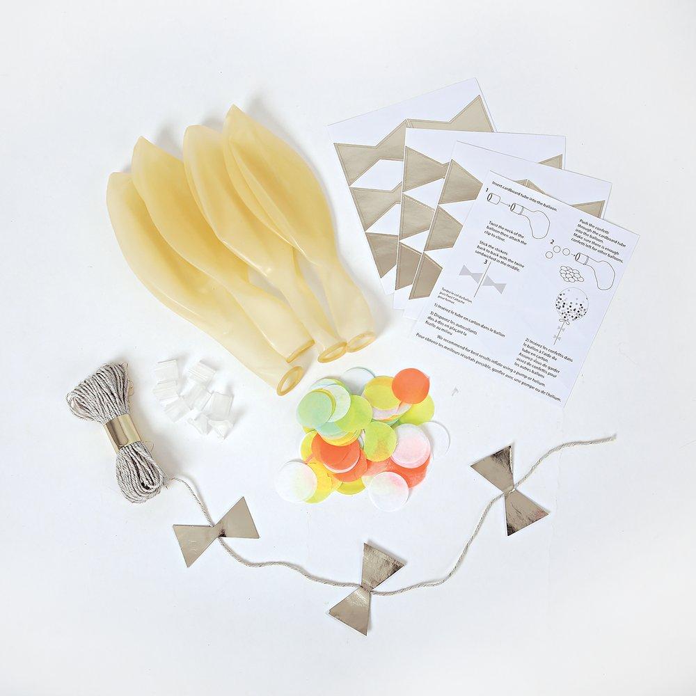 Neon Confetti Balloon Kit (set of 8)