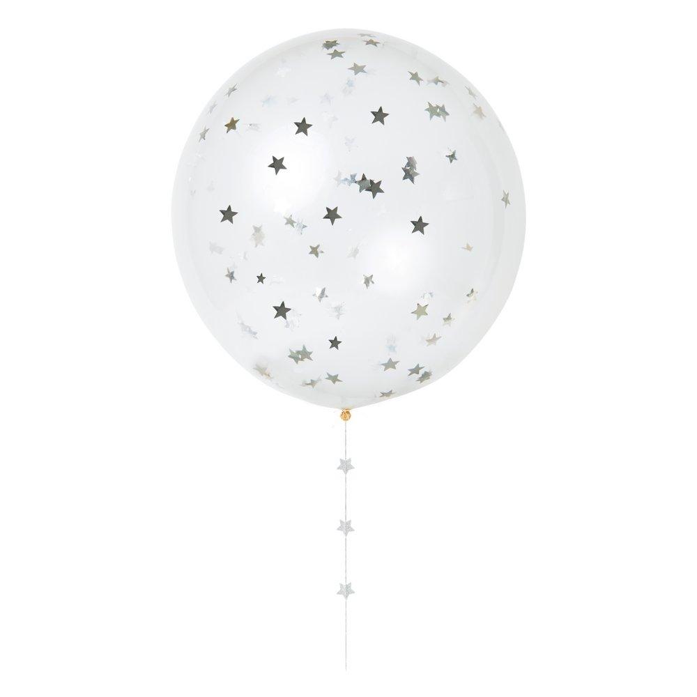 Silver Star Confetti Balloon Kit (set of 8)