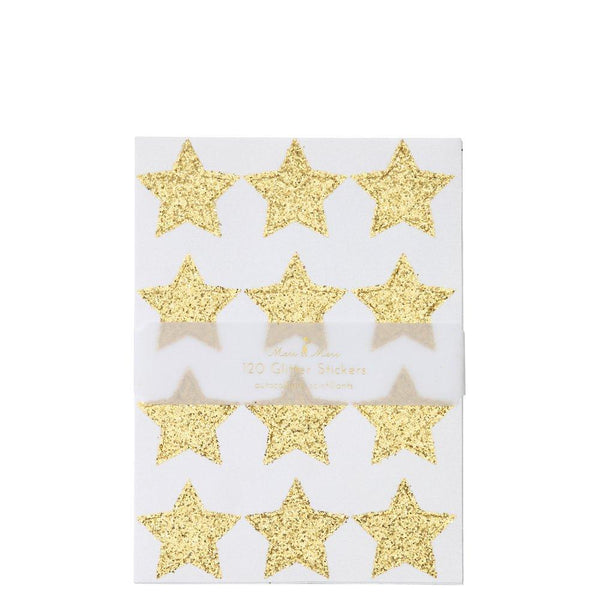 Gold Glitter Stars Sticker Sheets (set of 10 sheets)