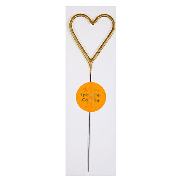 Gold Sparkler Heart Candle