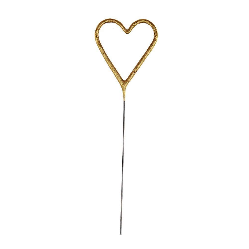 Gold Sparkler Heart Candle