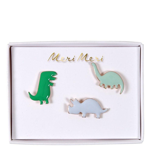 Dino Enamel Lapel Pins (set of 3)