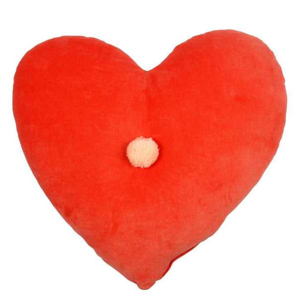 Coral Heart Velvet Cushion