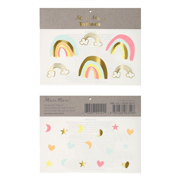 These colourful rainbow tattoos, with bright neon colours and gold foil detail, look amazing. 