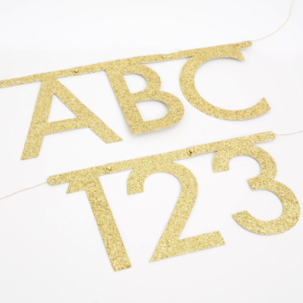 Gold Glitter Letter Garland Kit