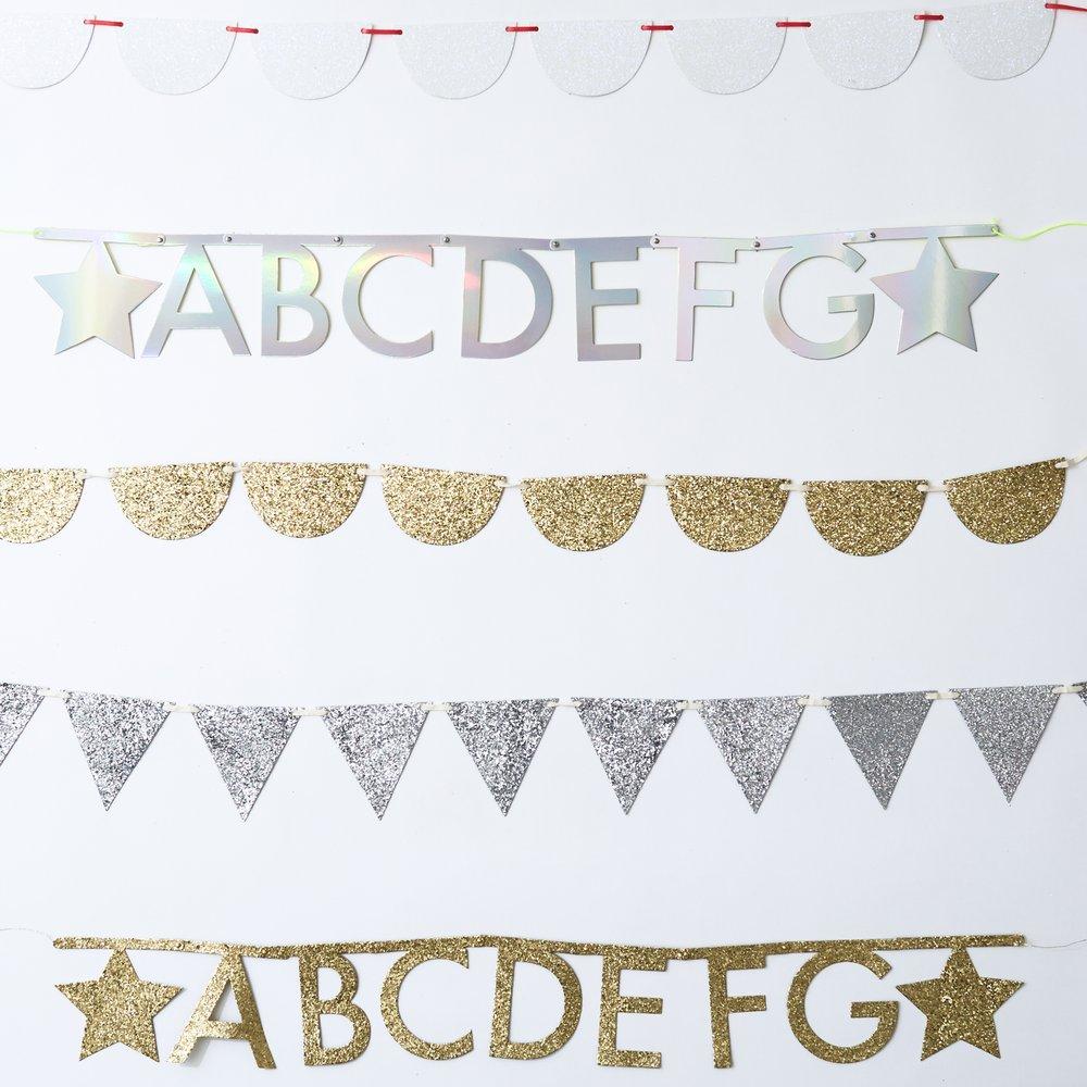 Gold Glitter Letter Garland Kit