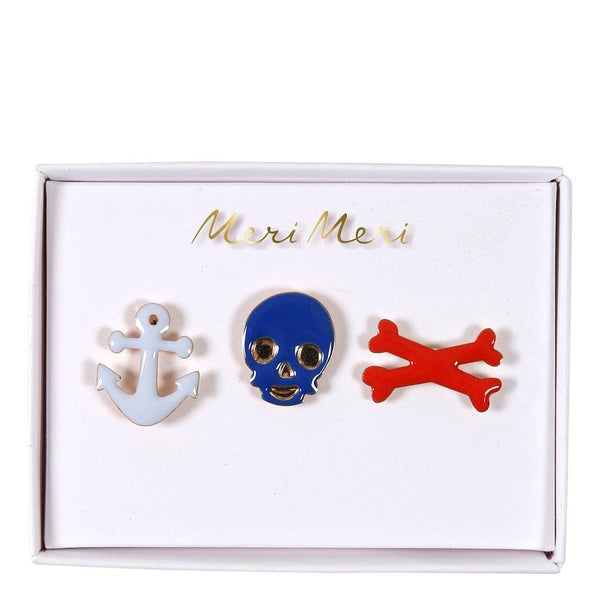 Pirate Enamel Lapel Pins (set of 3)