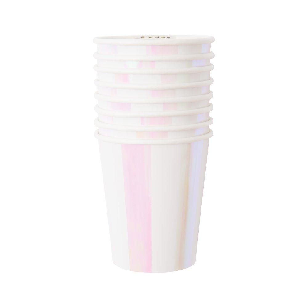 Iridescent Stripe Party Cups (set of 8)