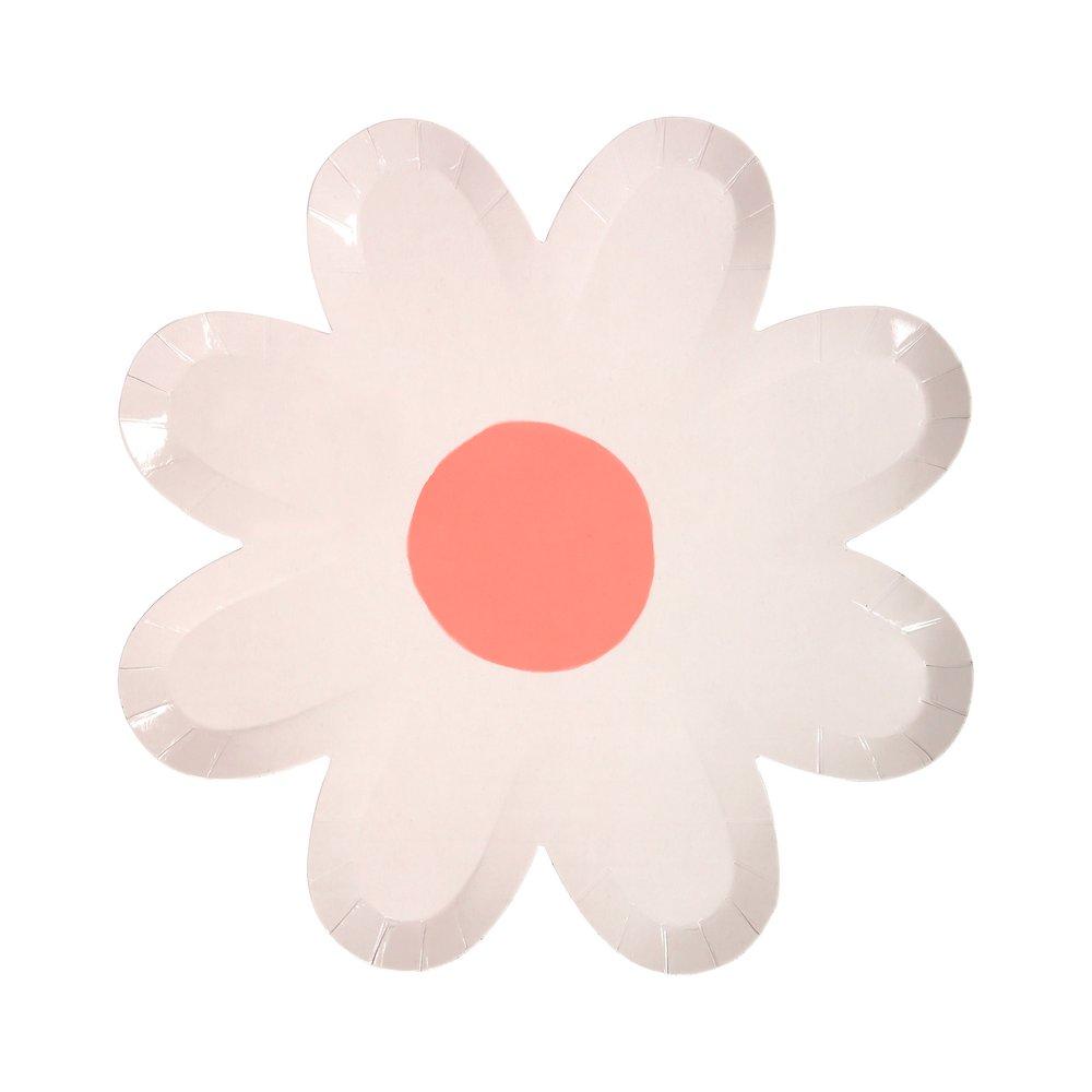 These daisy paper plates come in six colours, with different coloured middle details for a wonderful effect.