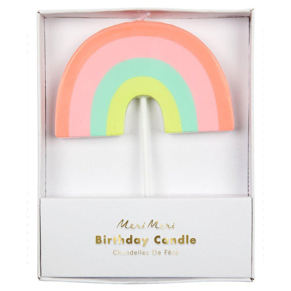 This colourful rainbow candle will add a touch of beautiful brightness to any celebration cake. 