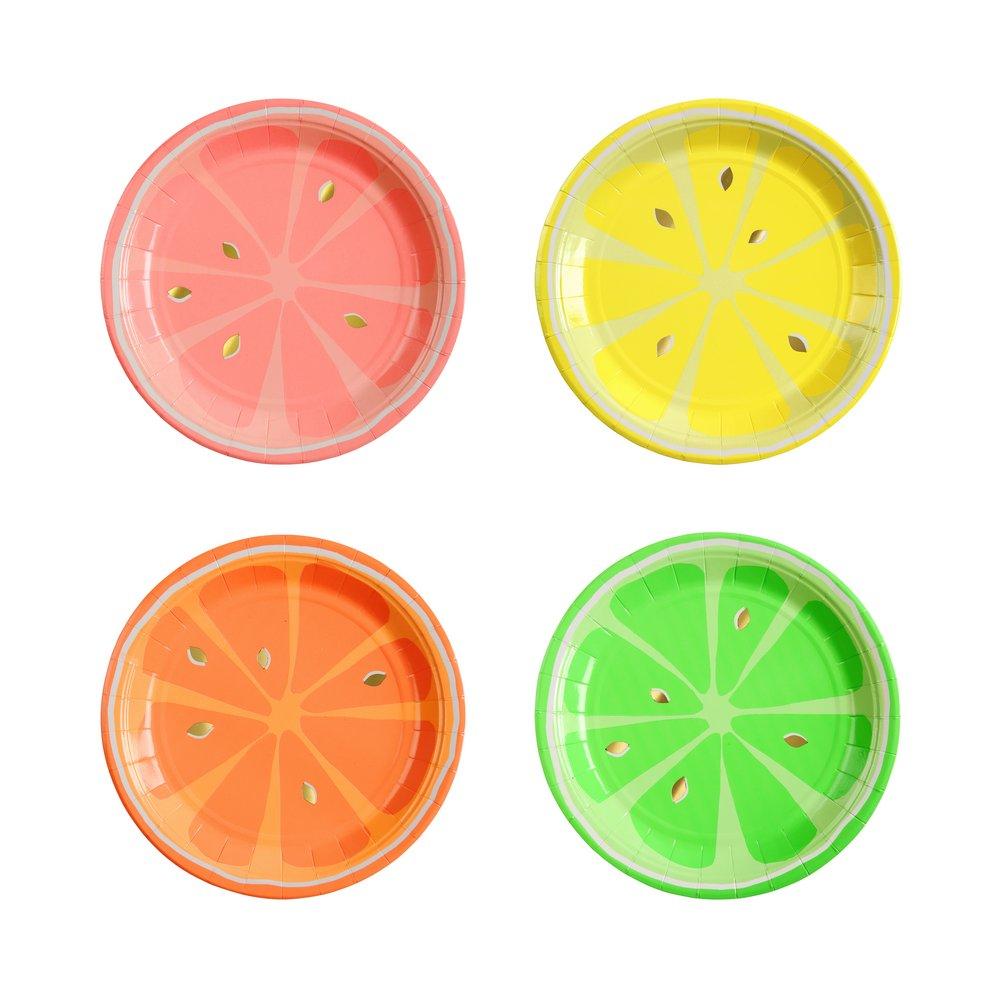 Neon Citrus Small Plates  (set of 8)