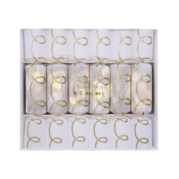 Gold Twist Confetti Small Crackers (set of 6)