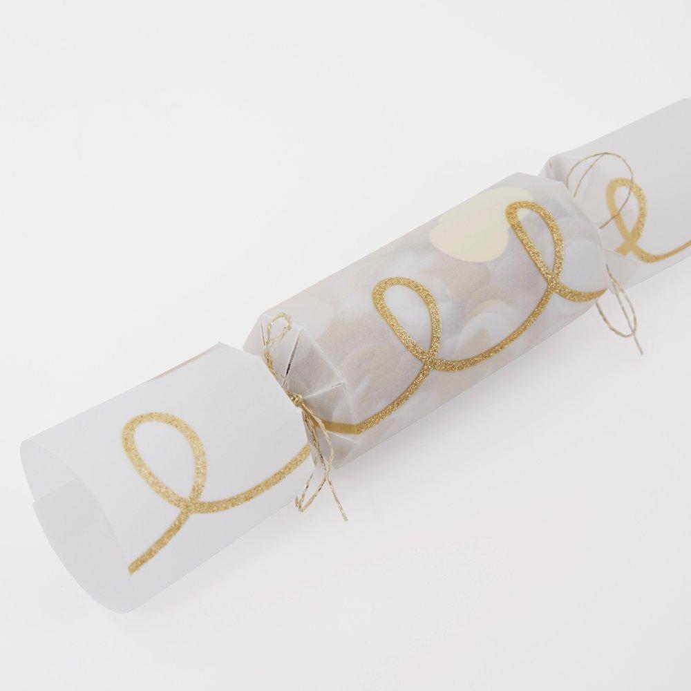 Gold Twist Confetti Small Crackers (set of 6)