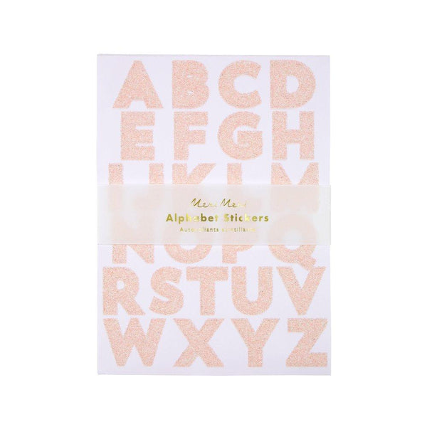 Pink Glitter Alphabet Sticker Sheets (set of 10 sheets)