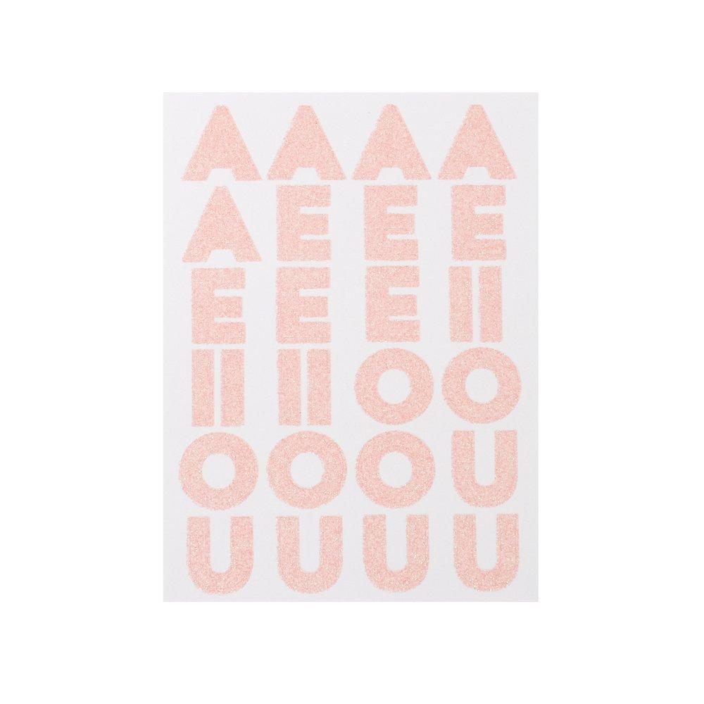 Pink Glitter Alphabet Sticker Sheets (set of 10 sheets)