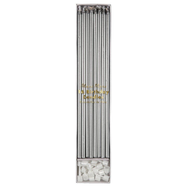 Silver Long Candles (set of 16)