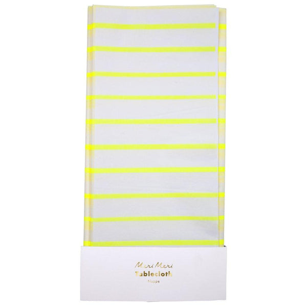 Yellow Stripe Paper Tablecloth