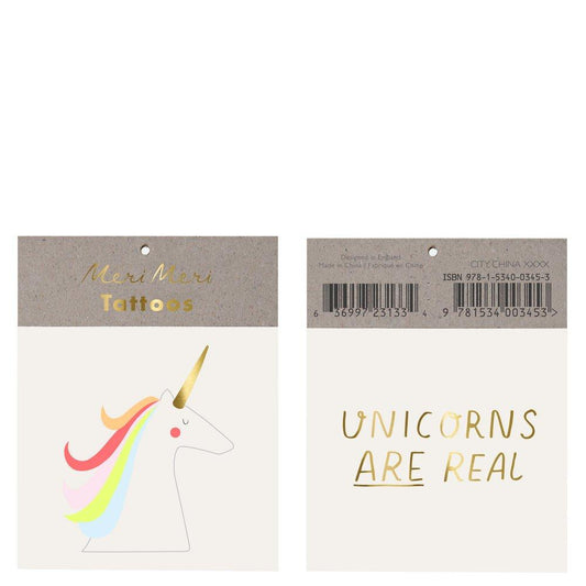 Unicorns Are Real Small Tattoos (set of 2 sheets)