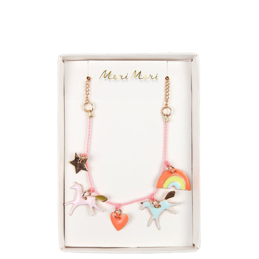 Unicorn Enamel Charm Necklace