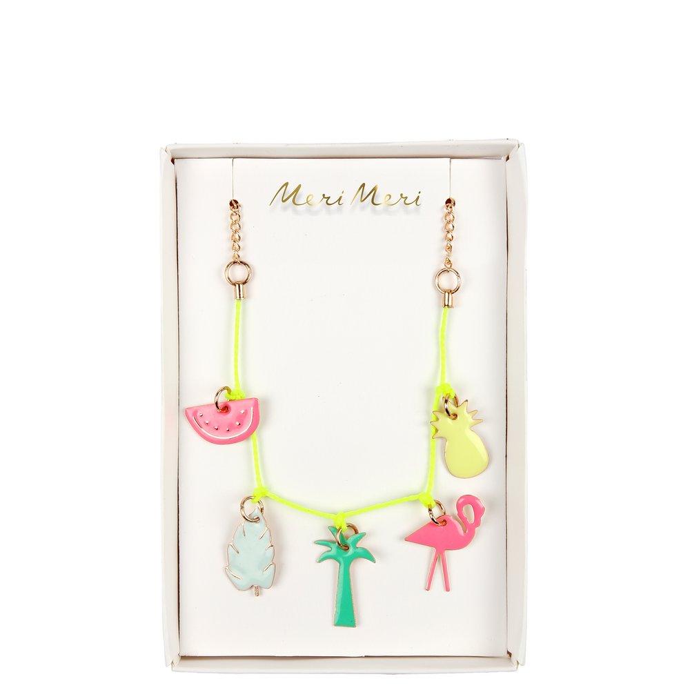 Tropical Enamel Charm Necklace