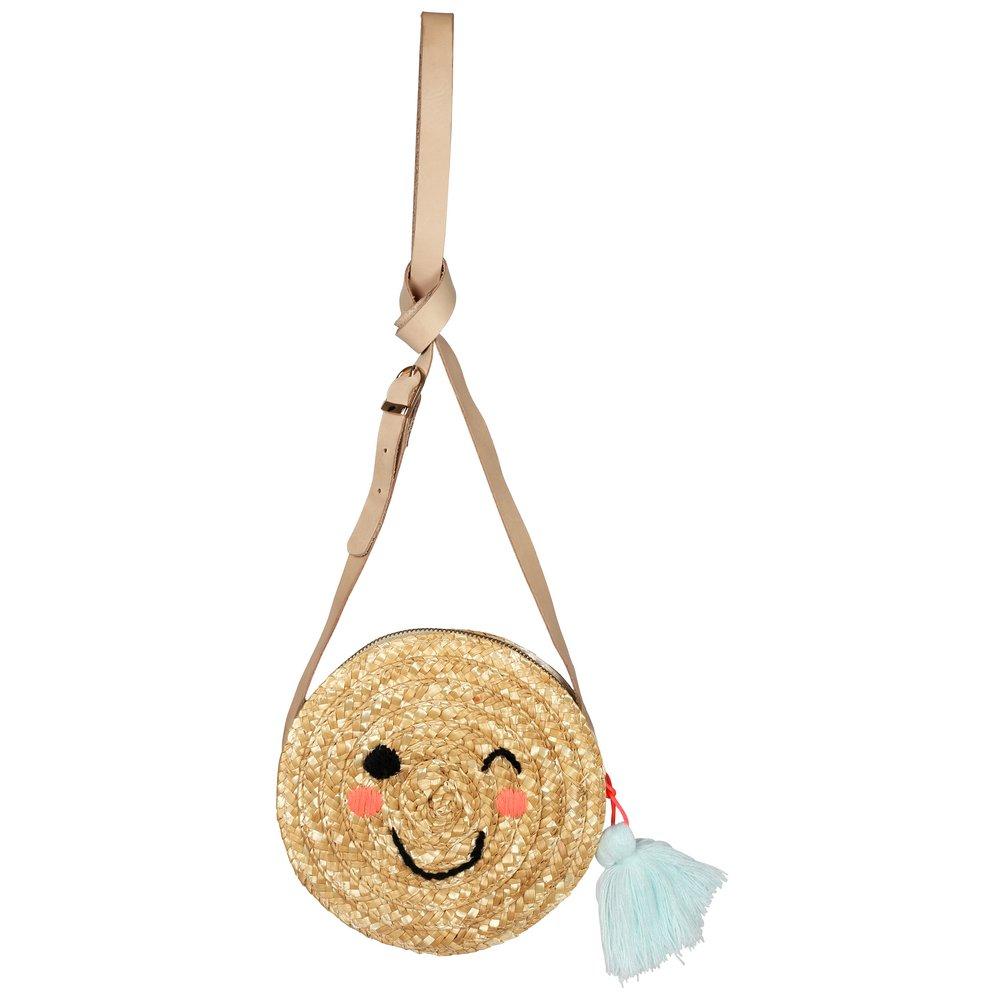 Emoji Cross Body Straw Bag