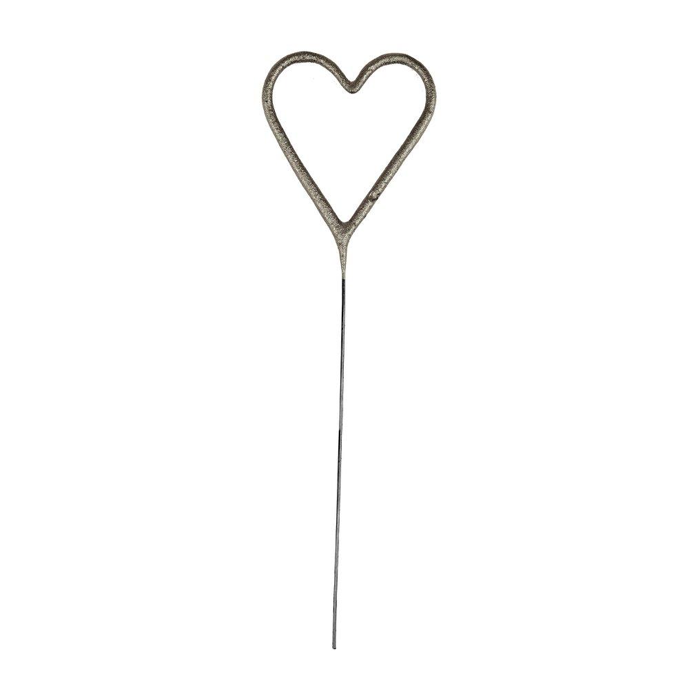 Silver Sparkler Heart Candle