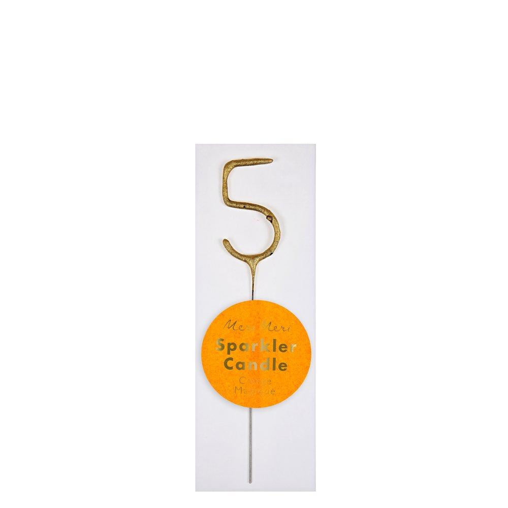 Gold Sparkler Numbers 0 to 9 Mini Candles