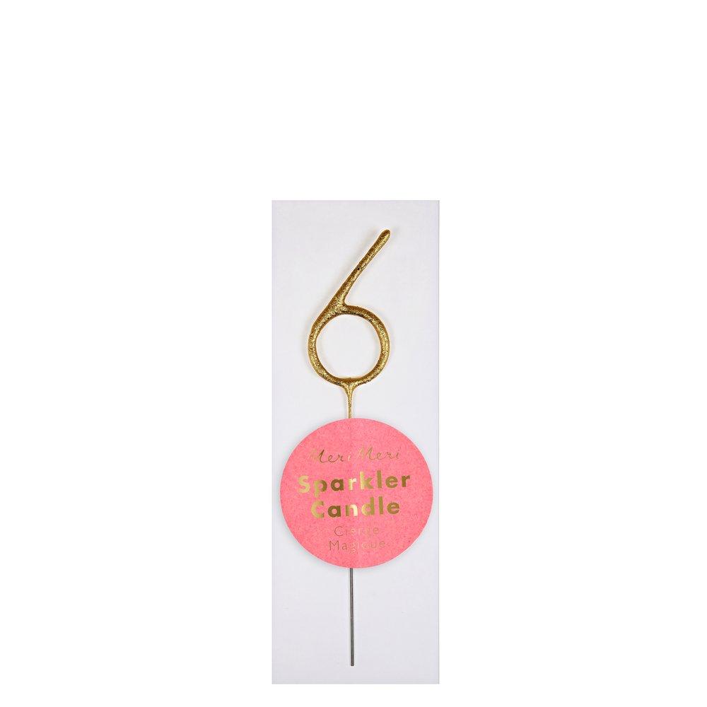 Gold Sparkler Numbers 0 to 9 Mini Candles