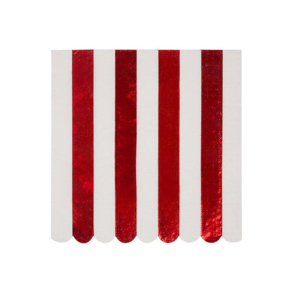 Shiny Red Stripe Large Napkins