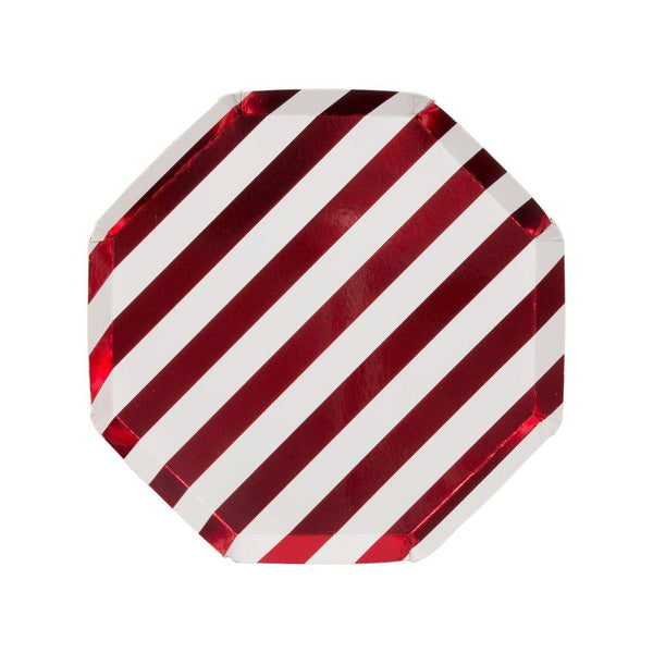 Shiny Red Stripe Side Plates
