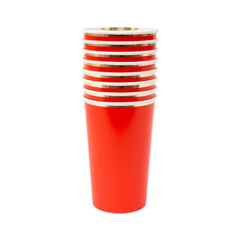 Red Highball Cups (set of 8)