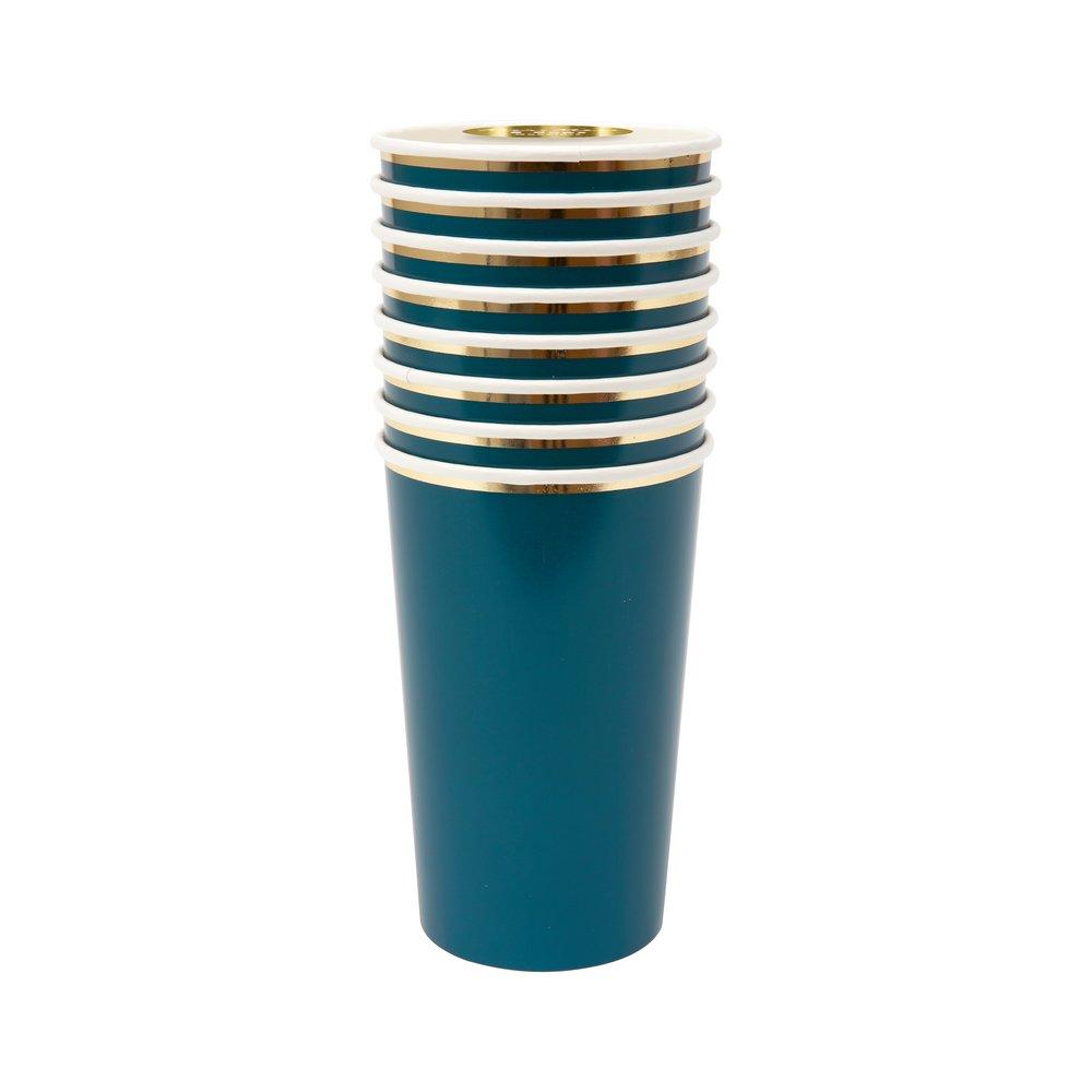 Dark Teal Highball Cups (set of 8)